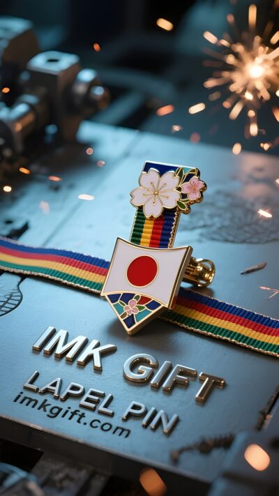 in989-襟元の桜が朝日を映す