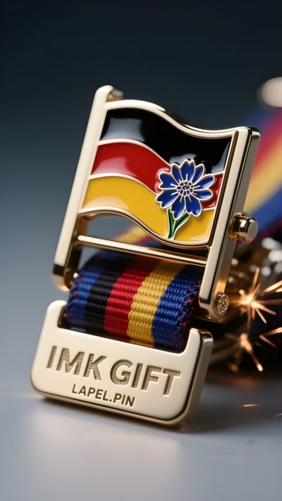 in983-Kornblumenschnalle-in-Schwarz-Rot-und-Gold