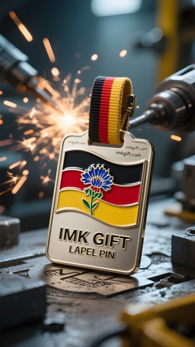 in983-Das-spirituelle-Abzeichen-am-Gepäck-die-erwachende-Reise-von-der-deutschen-Flagge-zur-Kornblume