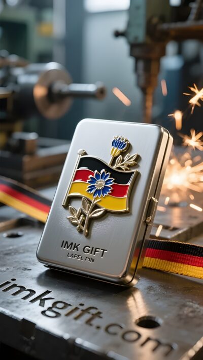 in993-Cornflower-Visitenkartenbox-Nationaler-Code-versteckt-in-Schwarz-Rot-und-Gold